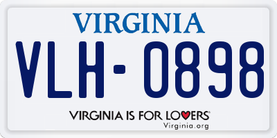 VA license plate VLH0898