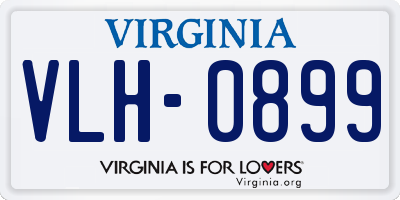 VA license plate VLH0899