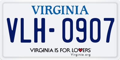 VA license plate VLH0907