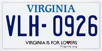 VA license plate VLH0926
