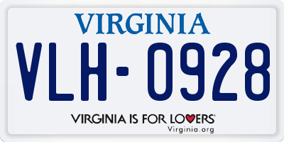 VA license plate VLH0928