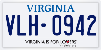 VA license plate VLH0942