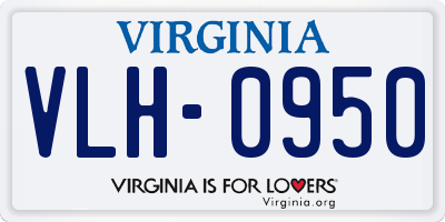 VA license plate VLH0950