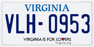 VA license plate VLH0953