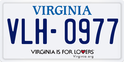 VA license plate VLH0977