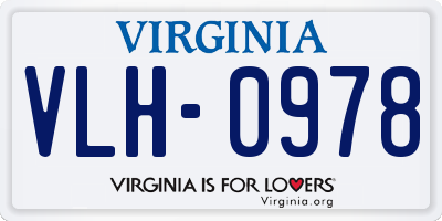 VA license plate VLH0978