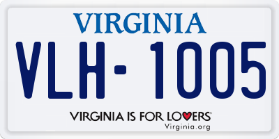 VA license plate VLH1005
