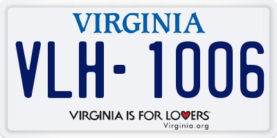 VA license plate VLH1006