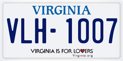 VA license plate VLH1007