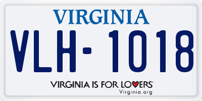 VA license plate VLH1018