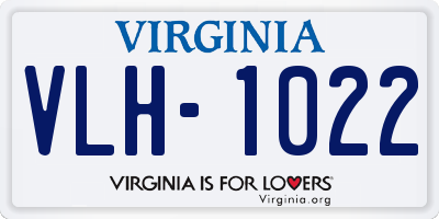 VA license plate VLH1022