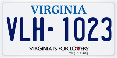 VA license plate VLH1023