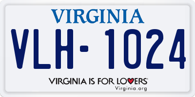VA license plate VLH1024