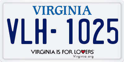 VA license plate VLH1025