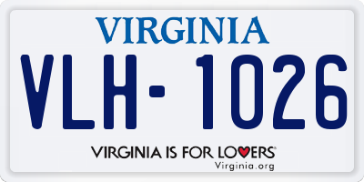 VA license plate VLH1026