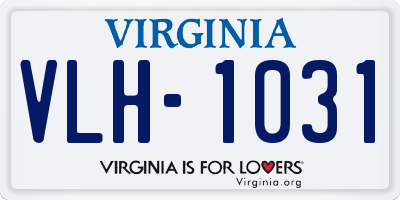 VA license plate VLH1031