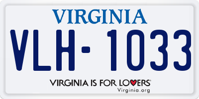 VA license plate VLH1033