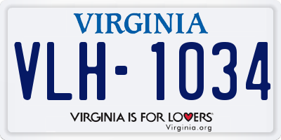 VA license plate VLH1034