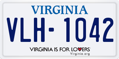 VA license plate VLH1042
