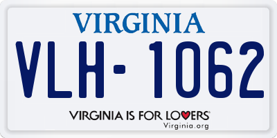 VA license plate VLH1062