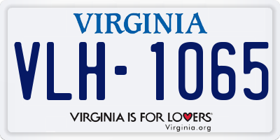 VA license plate VLH1065