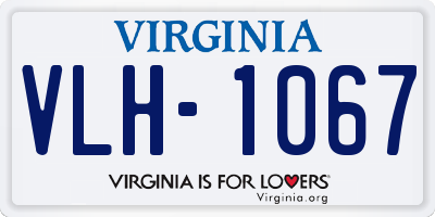 VA license plate VLH1067