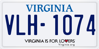 VA license plate VLH1074