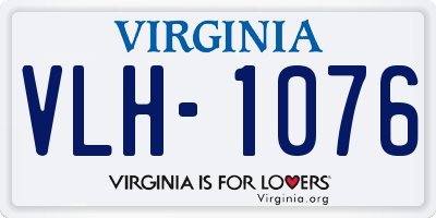 VA license plate VLH1076
