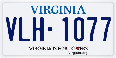 VA license plate VLH1077