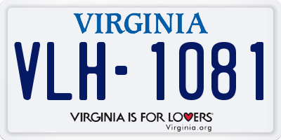 VA license plate VLH1081