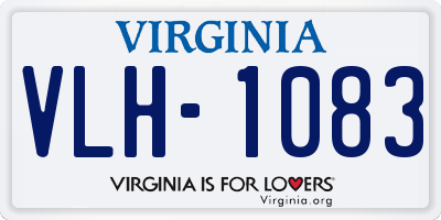 VA license plate VLH1083