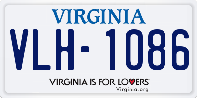 VA license plate VLH1086