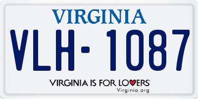 VA license plate VLH1087