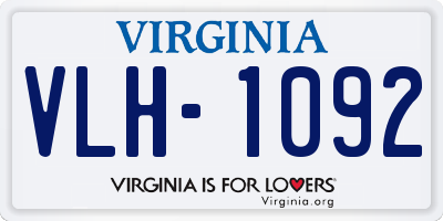 VA license plate VLH1092