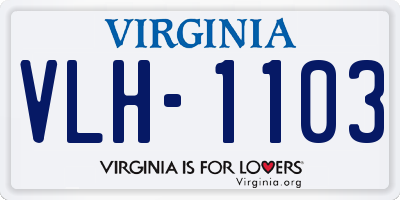 VA license plate VLH1103
