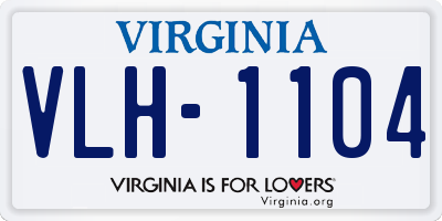 VA license plate VLH1104