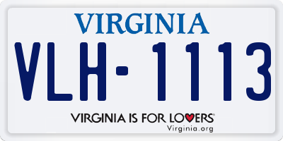 VA license plate VLH1113