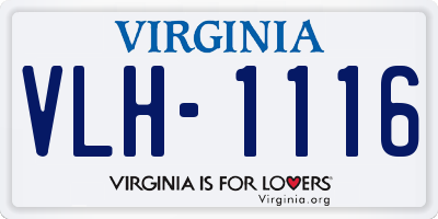 VA license plate VLH1116