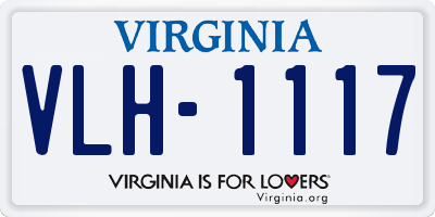 VA license plate VLH1117