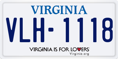 VA license plate VLH1118
