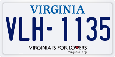 VA license plate VLH1135