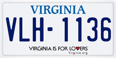VA license plate VLH1136