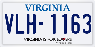 VA license plate VLH1163