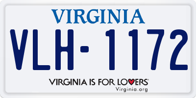 VA license plate VLH1172