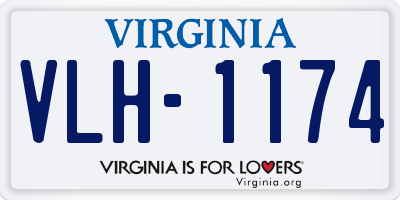 VA license plate VLH1174