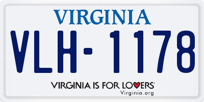 VA license plate VLH1178
