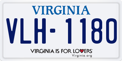 VA license plate VLH1180