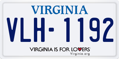 VA license plate VLH1192