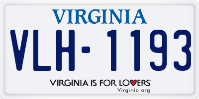 VA license plate VLH1193