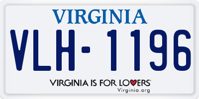 VA license plate VLH1196